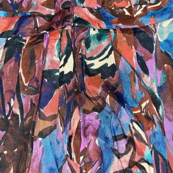 PERUVIAN CONNECTION SABIRA SKIRT Jewel Color Botanicals Pleated Full Pockets - 2 - Picture 7 of 10